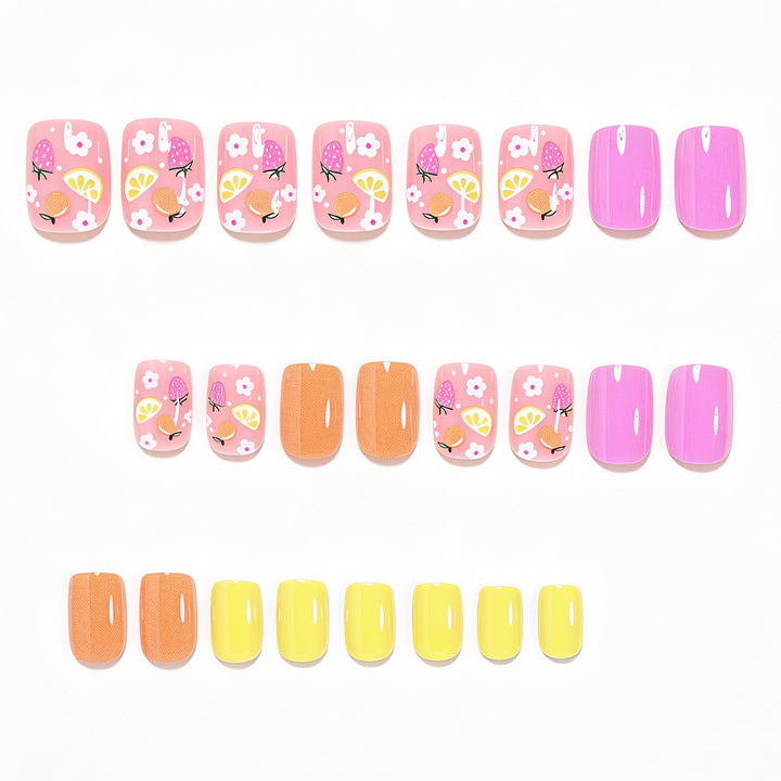 Frucht-inspiriertes Press-On Nail Art Set Karnz
