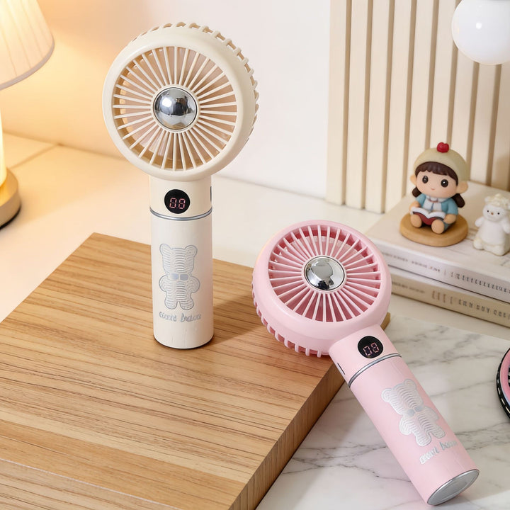 Damen Tragbarer Handventilator mit LED-Anzeige und USB-Ladefunktion Karnz