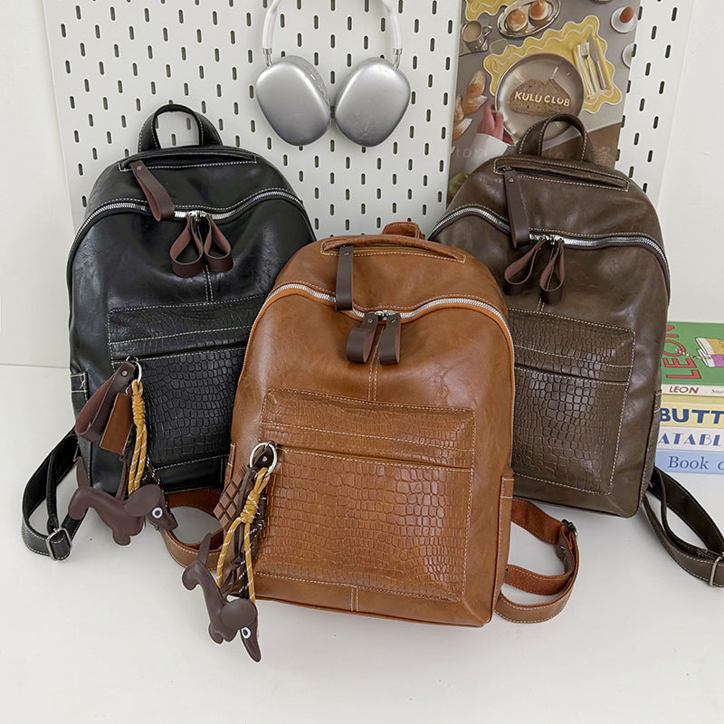 Stylische Krokodil-muster Leder Rucksack Karnz
