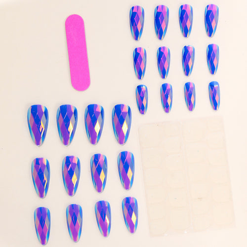 Chic Stiletto-Acrylnagelverlängerungen mit holografischem Diamantdesign Karnz