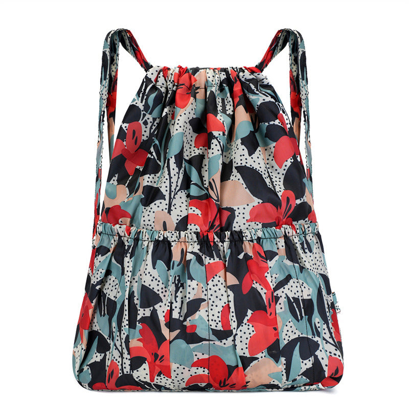 Blumenmuster Zugbeutel Rucksack Karnz