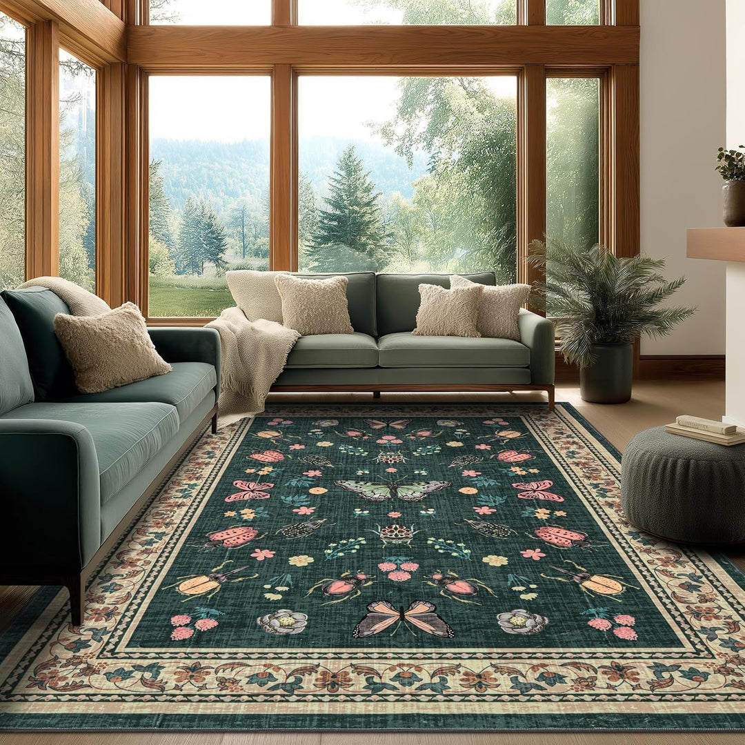 Dekorativer Floral-Design-Teppich Karnz