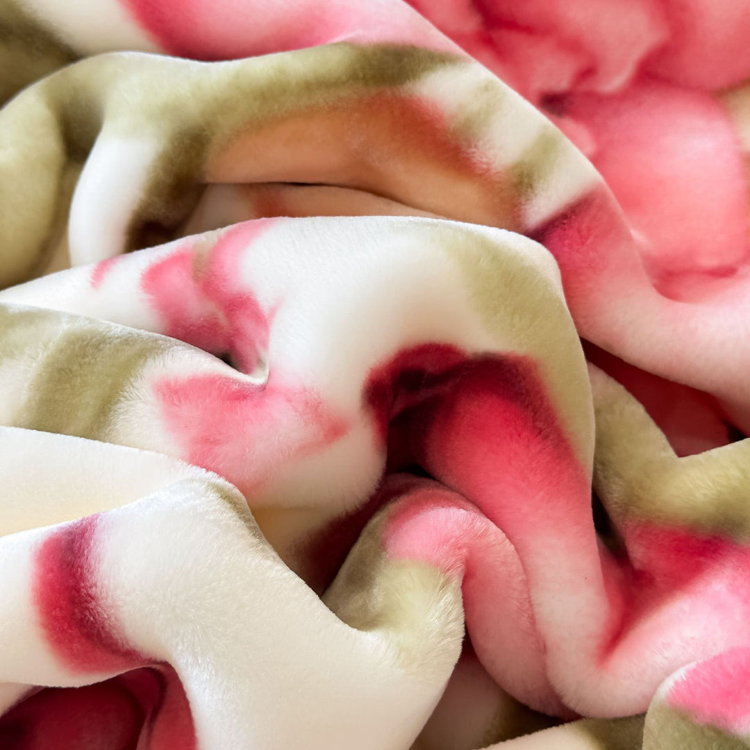 Blumengemusterte Fleece-Wurfdecke Karnz