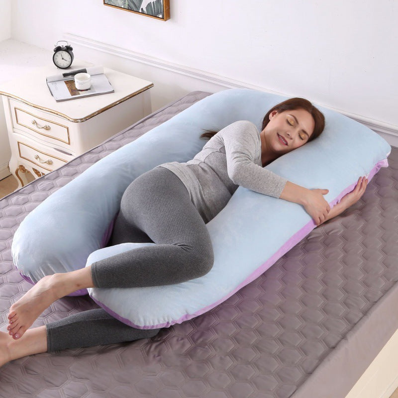 ergonomisches U-förmiges Ganzkörper-Schwangerschaftskissen mit abnehmbarem waschbarem Veloursbezug und verstellbarem Innenteil Karnz