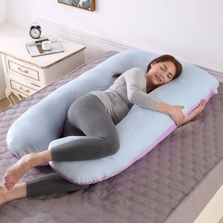 ergonomisches U-förmiges Ganzkörper-Schwangerschaftskissen mit abnehmbarem waschbarem Veloursbezug und verstellbarem Innenteil Karnz