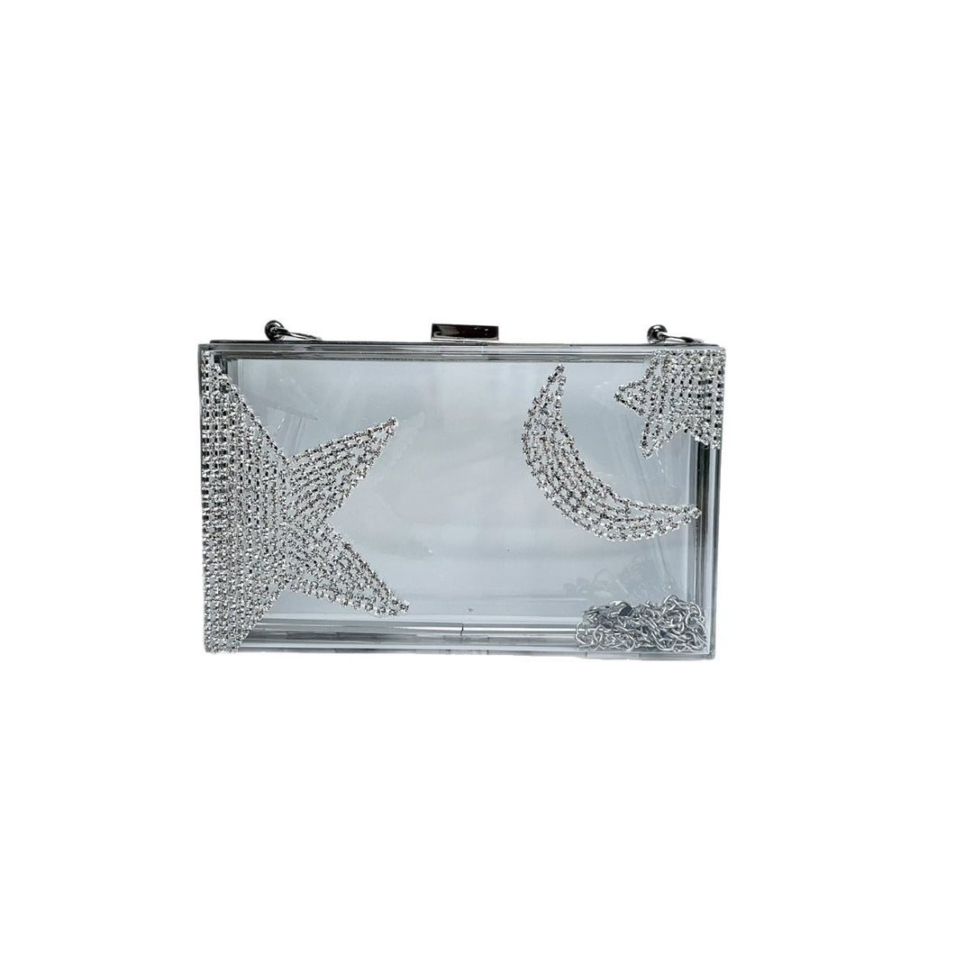 Glamouröse Clutch mit klaren Rhinestone-Details