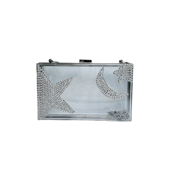 Glamouröse Clutch mit klaren Rhinestone-Details