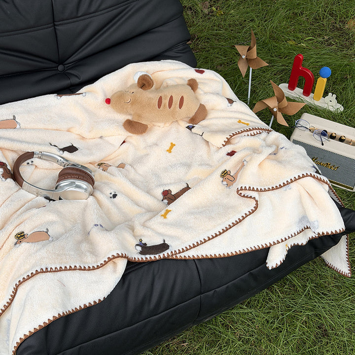 Ultra-weiches plüsch Baby- und Kindwurfdecke mit Sterne- und Tierdruck