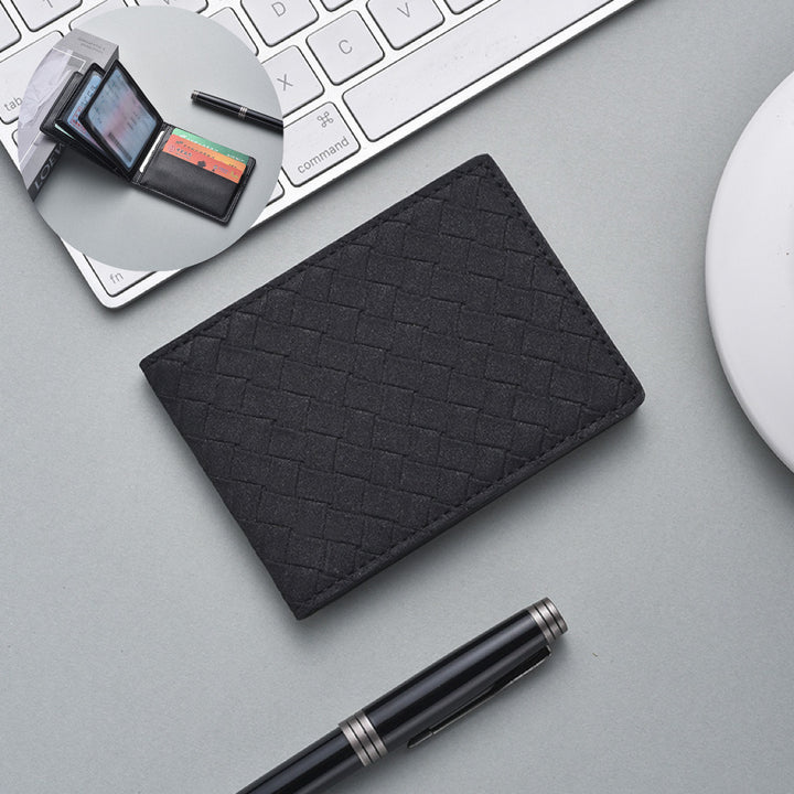 Stylische Woven Leather Cardholder Karnz