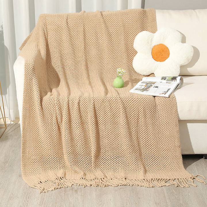 Schwergewicht strukturiert Strickwurfdecke