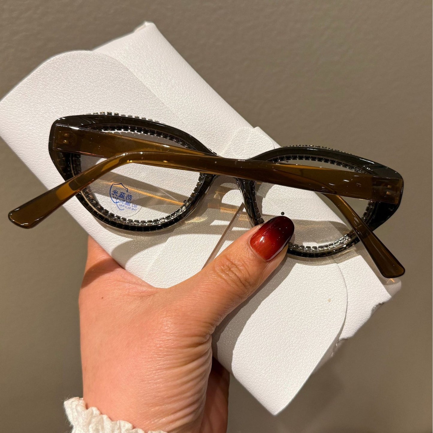 Damen Glitzernde Cat-Eye Sonnenbrille Karnz