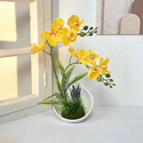Lebensechte Orchideearrangement für den Innenbereich