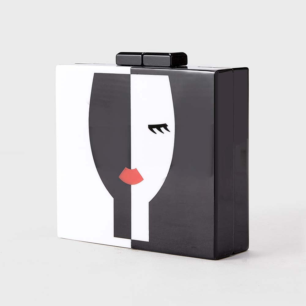 Künstlerische Gesichtsmuster-Acryl-Clutch