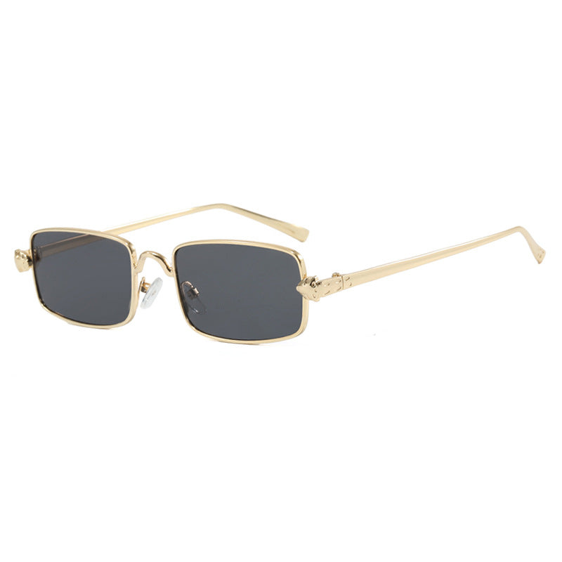 Damen elegante quadratische Sonnenbrille mit luxuriösem Metallrahmen und UV-Schutz Karnz