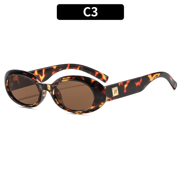 Elegante Retro-Ovalrahmen-Sonnenbrille
