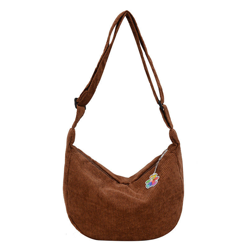 Lässige Baumwollcord Schultertasche