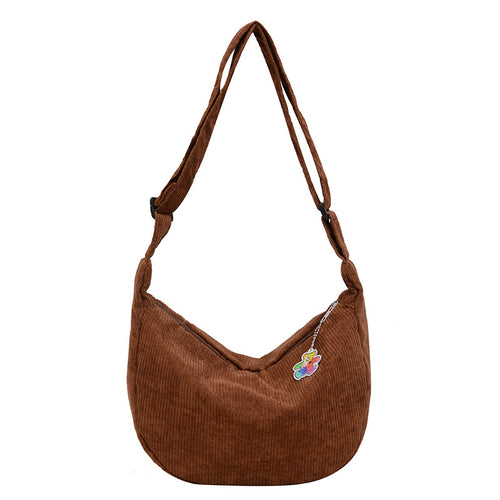 Lässige Baumwollcord Schultertasche