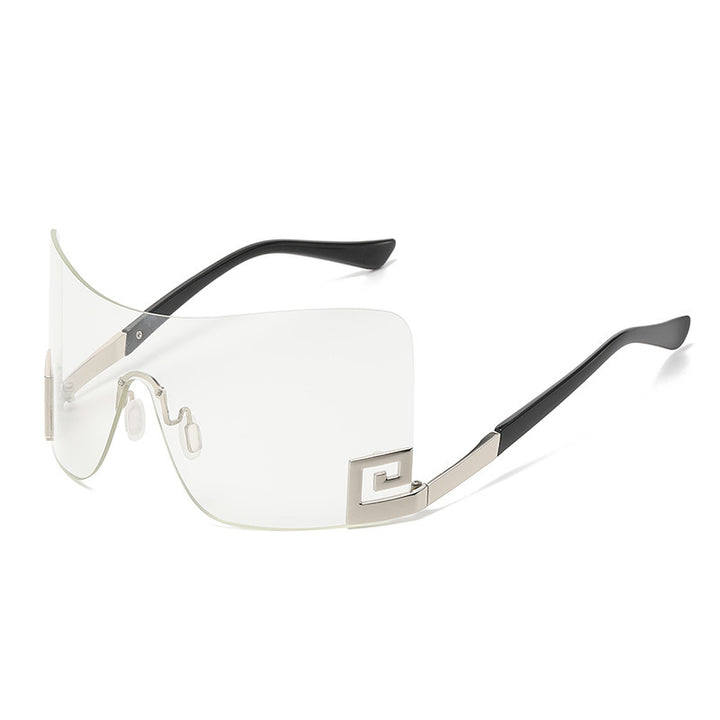 Damen Oversized Shield-Sonnenbrille mit extravagantem Design Karnz