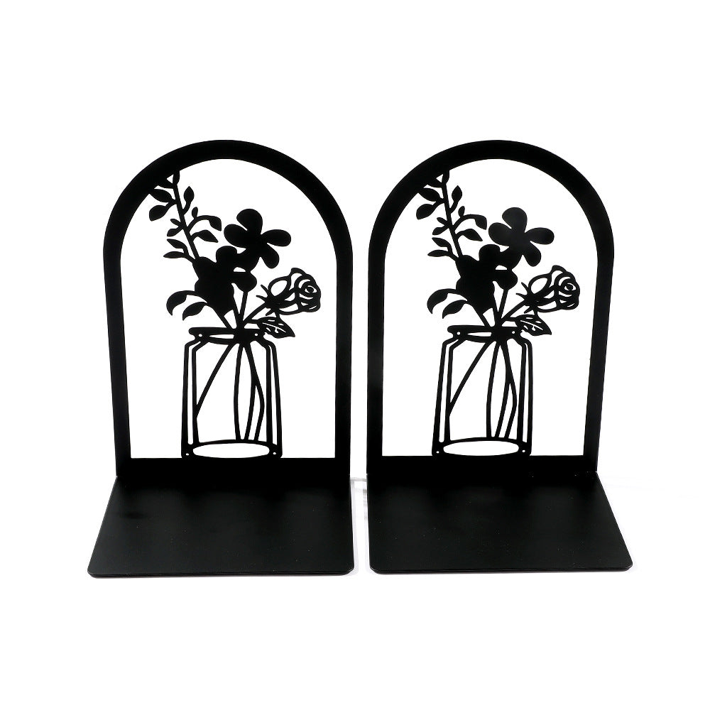Elegante florale Metall-Buchstützen