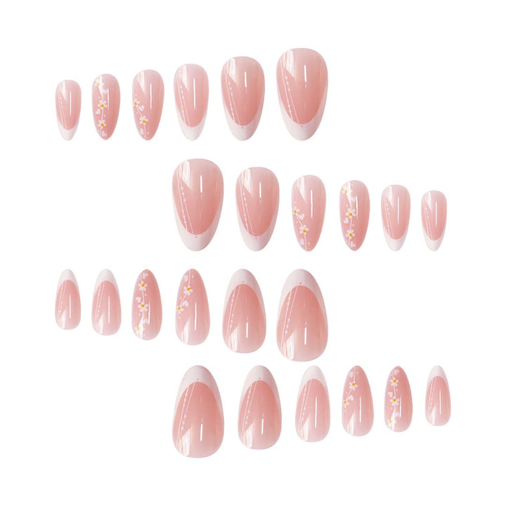 Künstlerisches florales Farbverlauf Press-On Nagelset Karnz