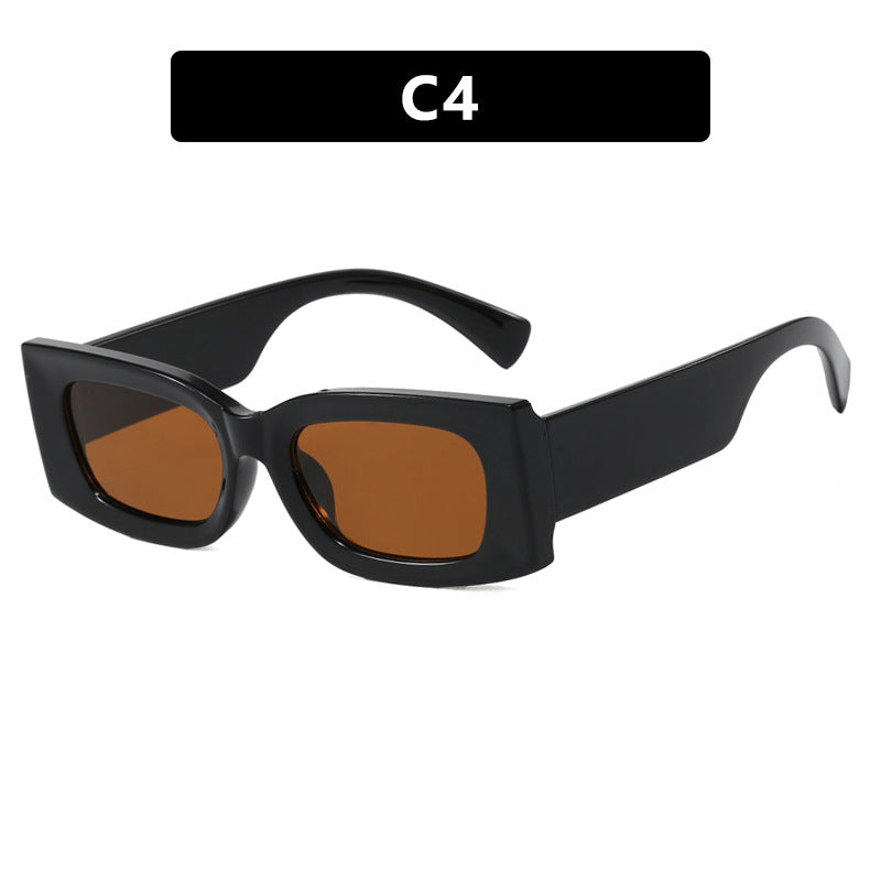 Damen modische quadratische Sonnenbrille mit transparentem Rahmen und schützendem UV-Filter Karnz