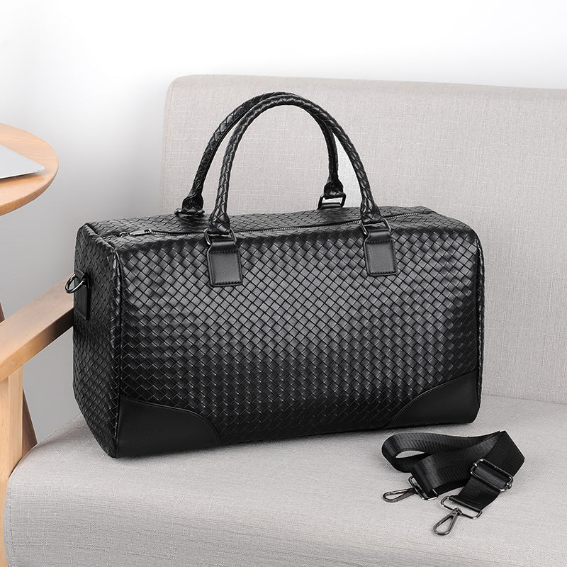 Woven Leather Travel Duffel Karnz