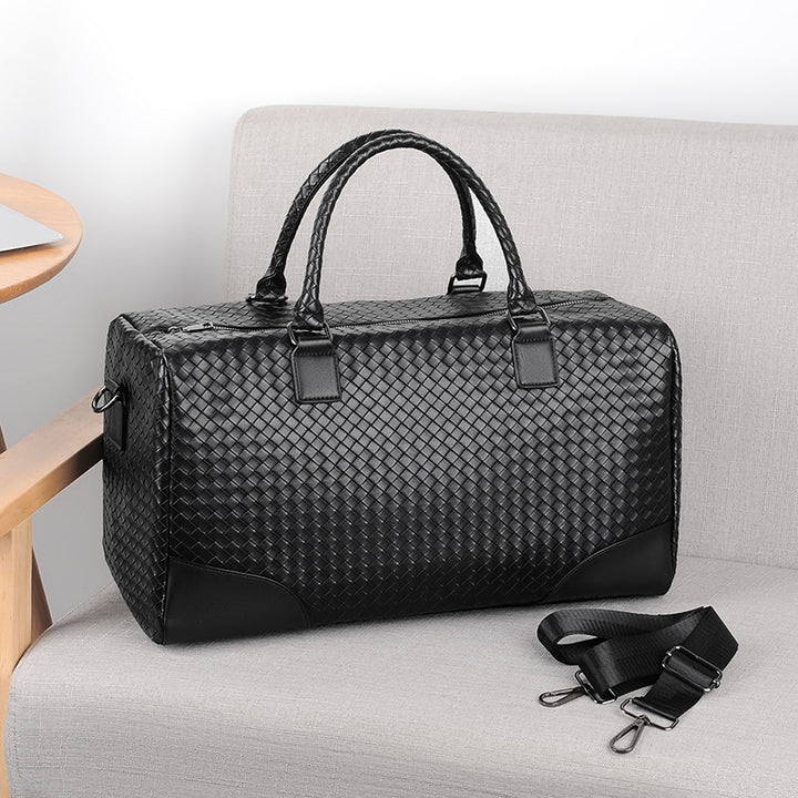 Woven Leather Travel Duffel Karnz