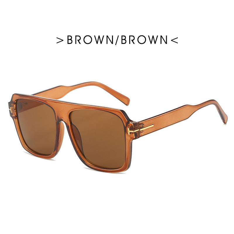 Damen quadratische Sonnenbrille mit modischem, transparentem Rahmen Karnz