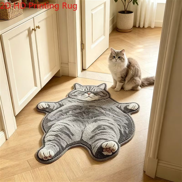 Verspielt Katzenförmiger Teppich