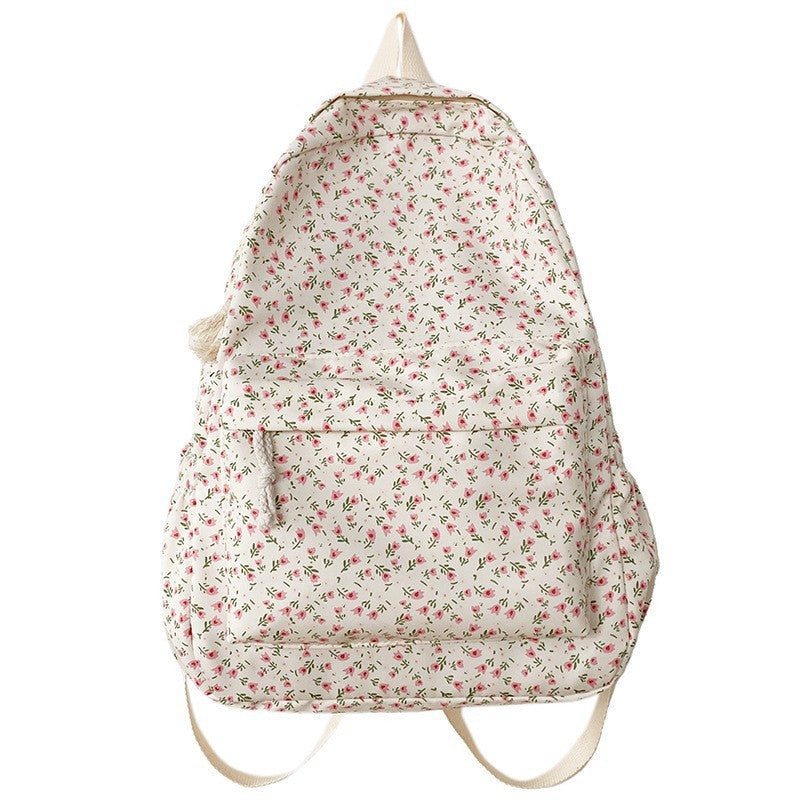 Blumenmuster Canvas Rucksack Karnz