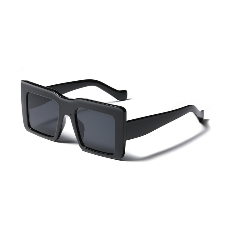 Damen quadratische Sonnenbrille mit transparentem Rahmen und UV-Schutz Karnz