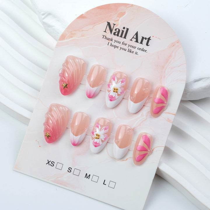 Künstlerisches Floral Press-On Nagelset 1790738582
