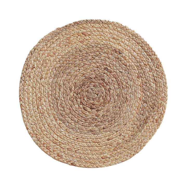 Runder gewebter Jute-Teppich mit Spiralmuster und flacher Struktur