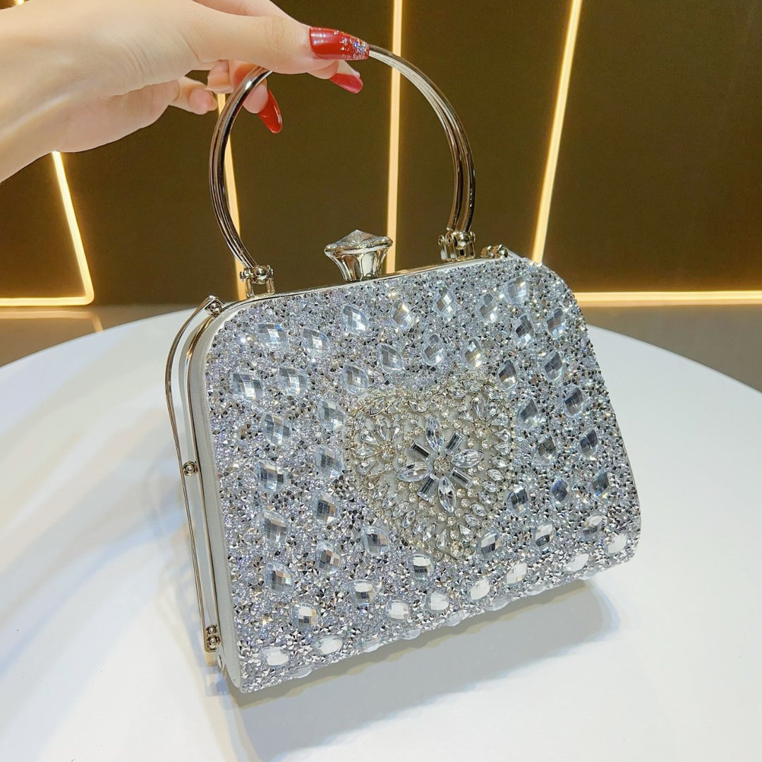 Herzförmige Kristall Abendhandtasche