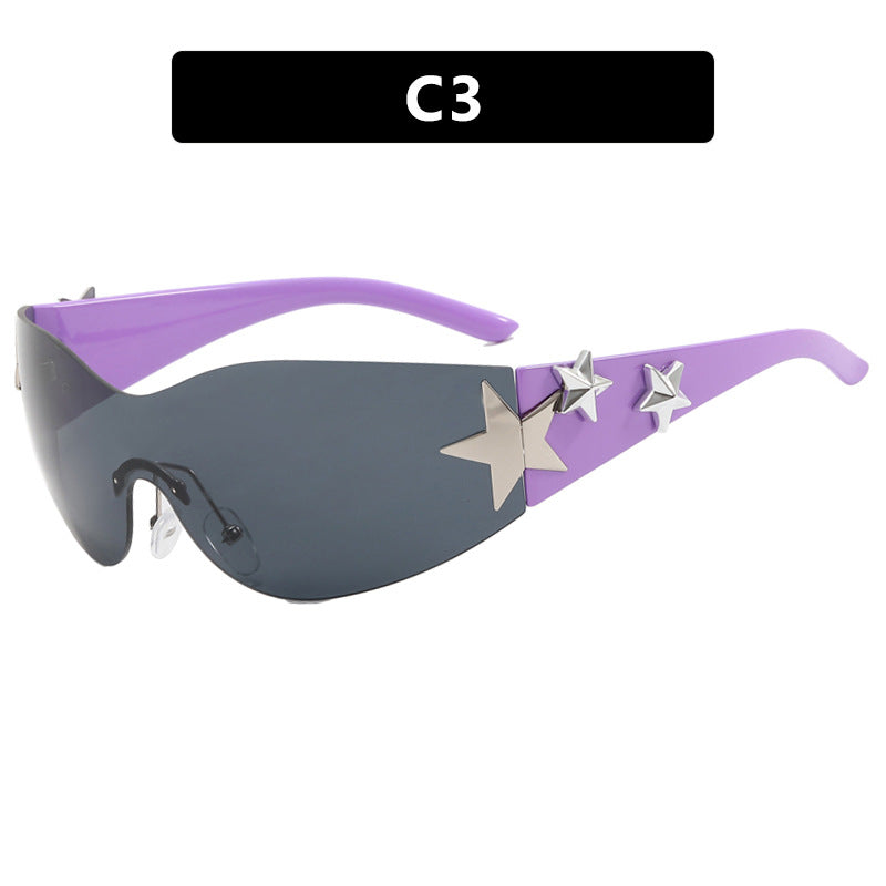 Damen trendige Sonnenbrille mit einzigartigem Sternen-Design Karnz