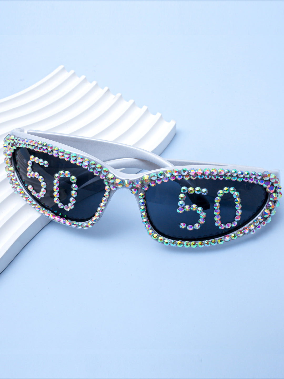 Statement Swarovski-Kristall verzierte Sonnenbrille Karnz
