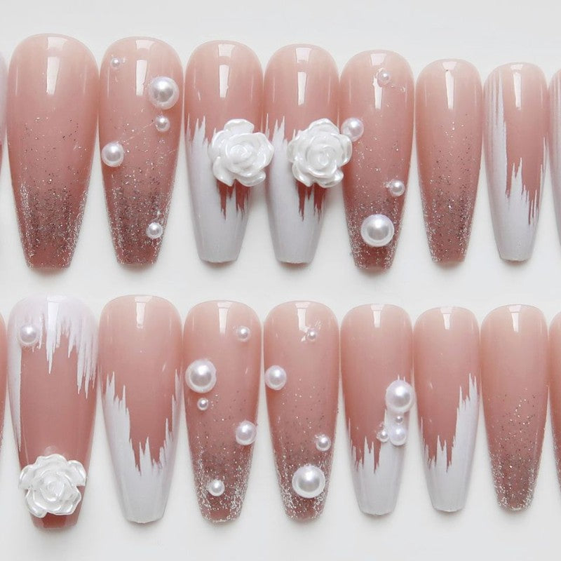 Dekoratives Langes Press-On Nagelkunst Set