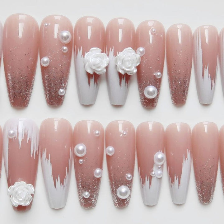 Dekoratives Langes Press-On Nagelkunst Set