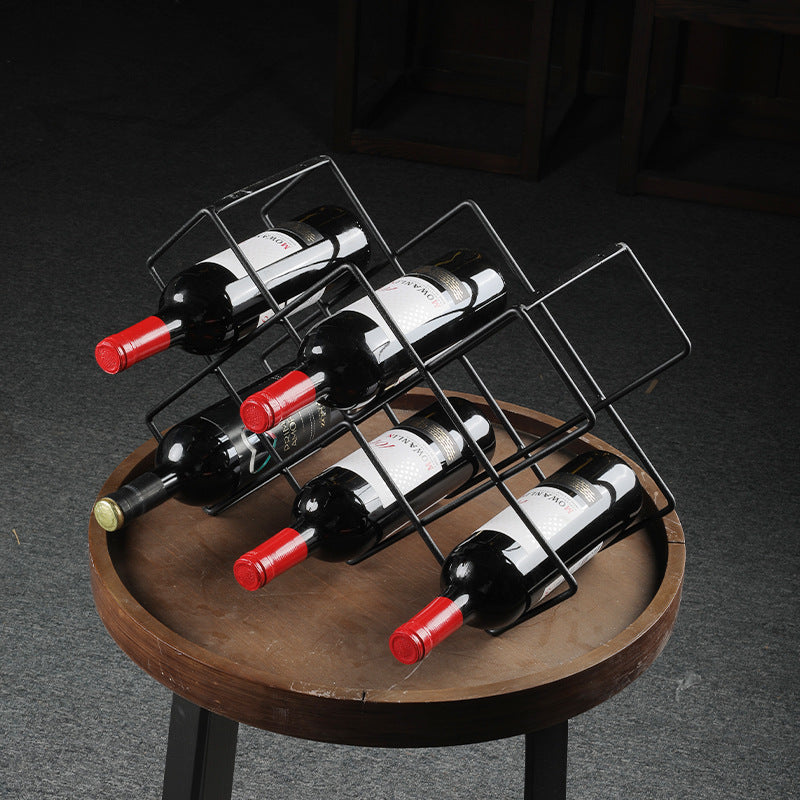 Unisex Weinregal aus schwarzem Metall Karnz