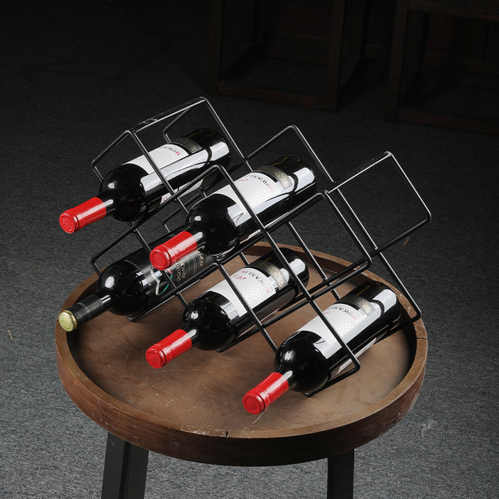 Unisex Weinregal aus schwarzem Metall Karnz