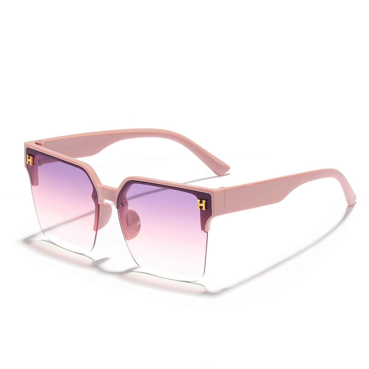 Damen moderne quadratische Sonnenbrille mit transparentem Rahmen Karnz