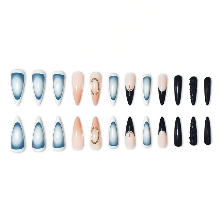 Elegante Stiletto-Nagelerweiterungen mit einzigartigen Akzenten Karnz
