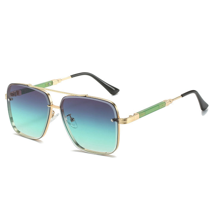 Damen Geometrische Oversize-Sonnenbrille mit filigranem Metallrahmen Karnz