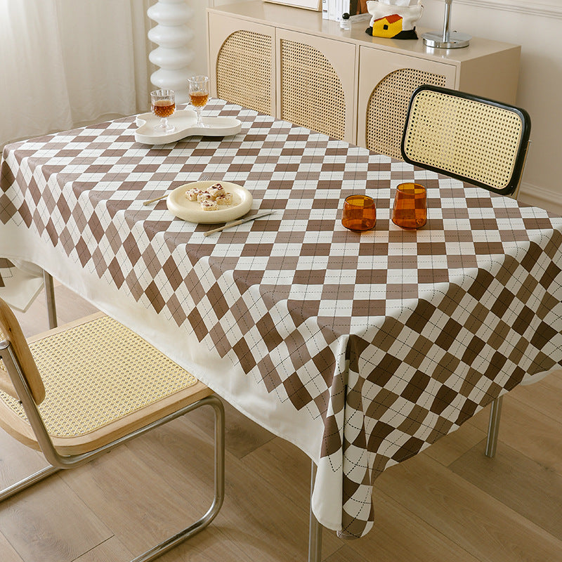Abwaschbare PVC-beschichtete Tischdecke mit Rautenmuster