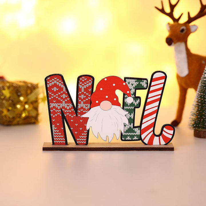 Dekoratives Weihnachts Tisch Block Schild Karnz