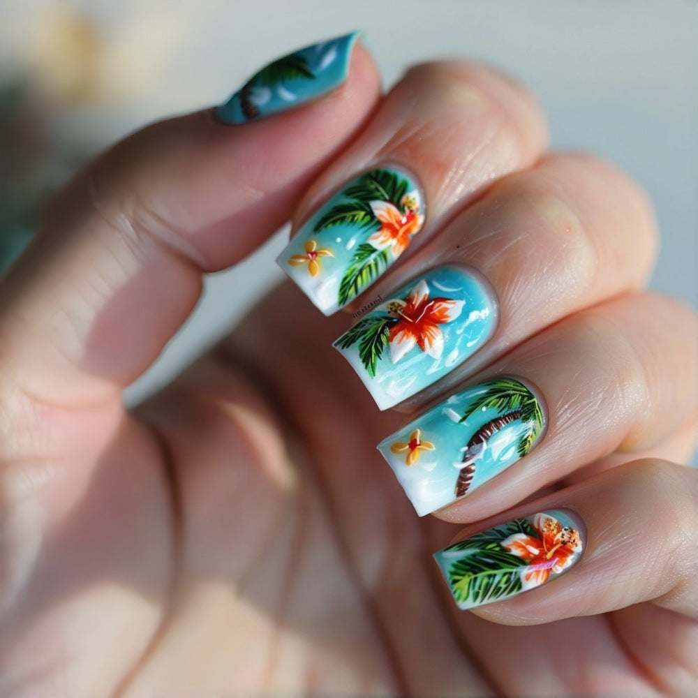 Nail Art Design mit tropischen Motiven Karnz
