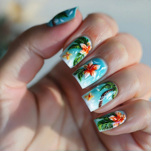 Nail Art Design mit tropischen Motiven Karnz