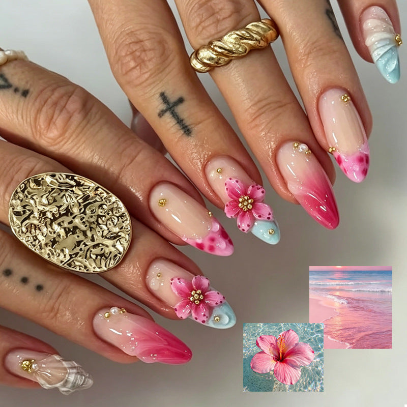 Floral Design Acryl Nagelspitzen Set Karnz