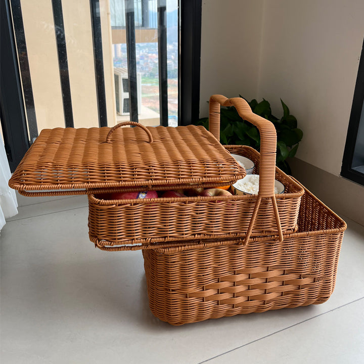 Eleganter Geflochtener Picknickkorb Karnz