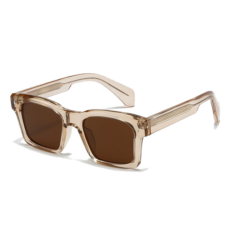 Damen Modische quadratische Sonnenbrille mit angesagtem transparentem Rahmen Karnz